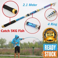 Yuelong Joran Pancing Portable Telescopic Epoxy Resin Section Fishing Rod Tongkat Gagang Stik Stick 