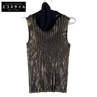 เสื้อคอเต่า Pleats Please สีดำ/ทอง รุ่น PP03-FK352 (3 ตัว) [มือสอง]