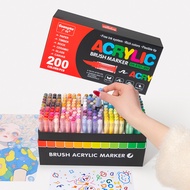 Pen marker akrilik cecair GN8101, 168 warna, hujung lembut, reka bentuk tanpa tekanan, sesuai untuk 