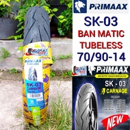 Primaax Sk-03 70/90-14 Tubeless Matic Tire Mio Fino Xeon Nex Spin Motorcycle Tire Ring 14 Tubeless t