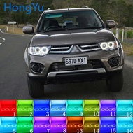 Multi-color RGB LED Angel Eyes Halo Ring Eye DRL RF Remote Control for Mitsubishi Challenger Pajero 