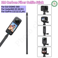 3M Carbon Fiber Selfie Stick for Insta360 X5 Aluminum Alloy Selfie Stick for DJI OSMO 360/Action 5 P