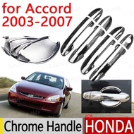 For Honda Accord 2003-2007 Accessories Chrome Door Handle 2004 2005 2006 Luxury No Rust Car Covers S