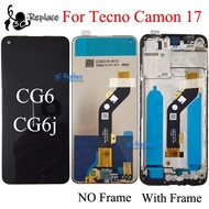 Black 6.6inch For Tecno Camon 17 CG6 CG6j LCD Display Touch Screen Digitizer Assembly Replacement / 