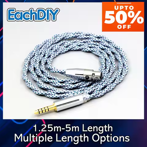 Earphone Cable For AKG K371BT Beyerdynamic DT177x GO Pioneer HDJ-X10 Sennheiser HD490 Pro 99% Pure S