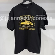 CRTZZ T-SHIRT WITH ALCATRAZ LOGO BLACK GOLD