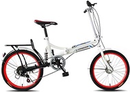 Fashionable Simplicity 20-Inch Folding 6-Speed Bicycle Lightweight Student Foldable Bike Men and Women Folding Bicycle Damping Bicycle Shockabsorption
