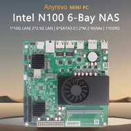 6-อ่าว N100 I3 N305 NAS เมนบอร์ด1*10G SFP + 2 * I226-V 2.5G 3LAN 2 * M.2 NVMe 6 * SATA3.0 1 * DDR5ไฟ
