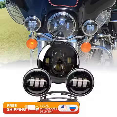 7inch LED Headlight 4.5inch Fog Lights for Harley-Davidson Touring Road King Street Glide Accessorie
