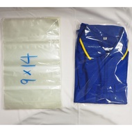 Clear plastic bag with tongue Shirt bag 9x14 inches 1 pack