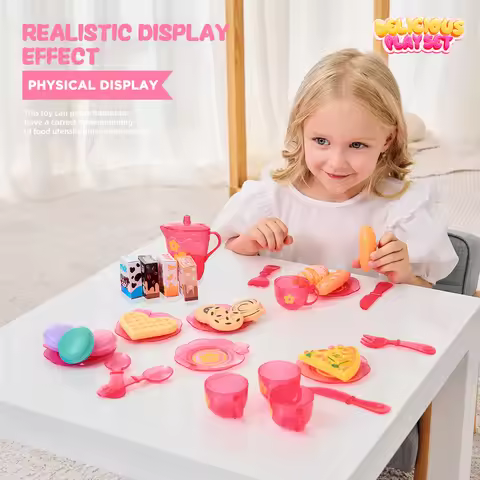 DIY Minature Food Simulation Pretend Play Kitchen Set Tea Kid Cut Game Education Children Toys For 3