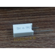 Plug Resistor 5W 4.7RJ 1% Copper Pin, 100% New.