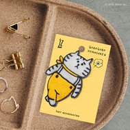 JzFun / 懶洋洋喵之助 刺繡造型髮夾 (時尚喵)