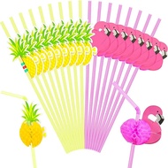 50pcs Disposable Drinking Straws Tropical Umbrellas Pineapple Juice Cocktail Disposable Juice Straws