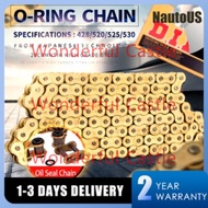 Universal Motorcycle Chain Oil Seal Golden Chain DID Oring 520 525 530 428 Chains 120Links