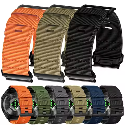 22mm 26mm Rugged Nylon for Garmin Instinct 2/2X/3/E Watch Band Wristband for Enduro 3/Descent G2/Fen