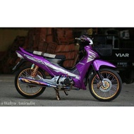 HONDA WAVE125S COVER SET MERAH BIRU HITAM SILVER HIJAU GREY CILI RED SIAP TAMPAL  STICKER  (SIAP TAM