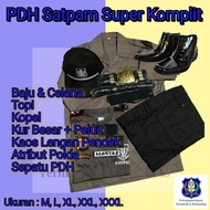 Seragam PDH Satpam Terbaru Coklat Cokelat Paket Super Komplit Paket Lengkap Baju Security PDH cokela
