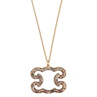 สร้อยคอโลหะประดับเพชรเทียมสีทอง Celine Triomphe Sparkle 461FO6BRS 0436 สภาพดีเยี่ยม [มือสอง] CELINE