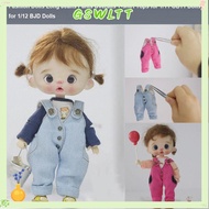 GSWLTT Dolls Long Jeans Pants, DIY Handmake 7 Styles Overalls T-shirt Tops, Casual Wears Kids Toys F