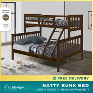 Bunk Bed / Strong Solid Wood / Single &amp; Queen Size Bed / Double Decker Bed Frame Flexidesignx NATTY