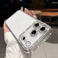 Sequins,Rhinestone Luxury Plating Rhinestone Transparent Phone Case Compatible With IPhone 17 16E 15
