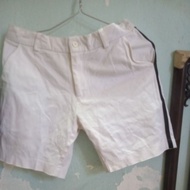 Above-the-knee shorts.