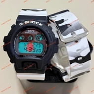 NEW ARRIVAL GSHOCK BAPE WHITE DW6900 DIGITAL RUBBER STRAP 100% WATER PROOF WATCH FOR MEN AND WOMEN