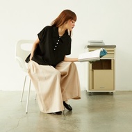 棉麻彼得潘領Polo衫 - 黑色