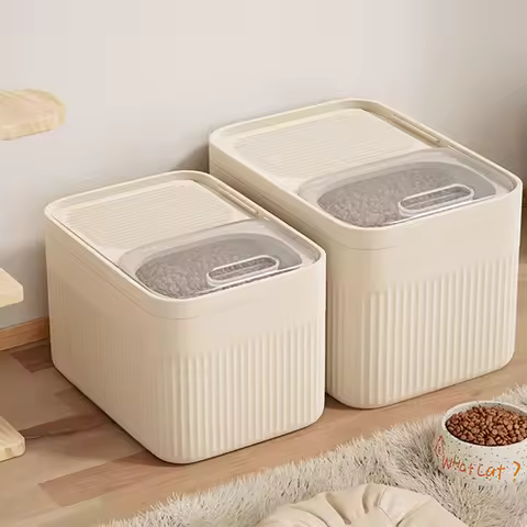 Dog Food Storage Container 5/10/15L Large Capacity Transparent Pet Food Bucket Box Moisture Proof Do