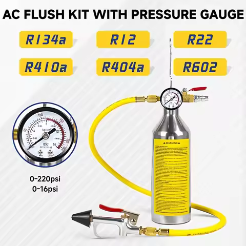 Air Conditioner Flush Kit Flushing Spray Gun for R134a,R12,R22,R410a,R404a AC System Cleaning Tool S