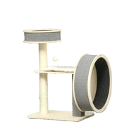 Modern Cat Tree Activity Condo Luxury Pine Wood With Hamster Wheel Sisal Scratching Posts All Cat Tree