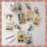 Ready Stock Transparent Minions Acrylic Retractable Card Holder Little Soldier Easy Pull Buckle Easy