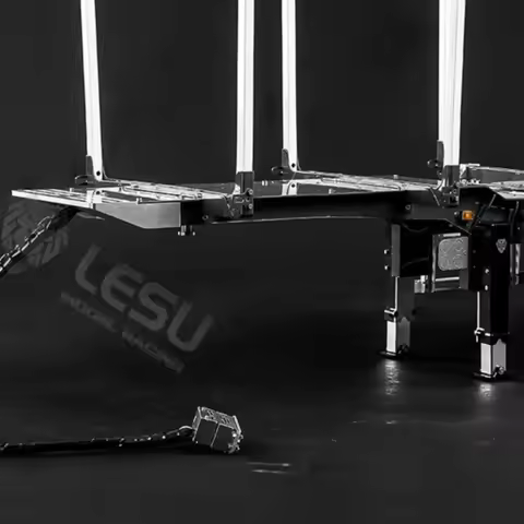 1/14 LESU Metal RC Log Semi Trailer KIT Wood Transport Vehicle Light Electric Drum Brake Lifting Leg