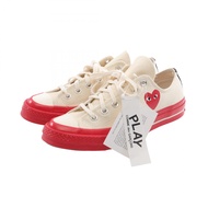 [二手] PLAY COMME des GARCONS運動鞋，PLAY COMME des GARCONS × CONVERSE AZ-K123-001-210，白色/RED帆布，男式，未使用。