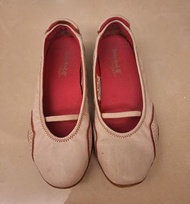 Timberland 粉色真皮娃娃鞋 5.5號=22.5號(寬楦頭，我6號穿剛好）