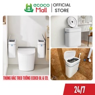 ECOCO 8L and 12L wall-mounted trash cans with closed lids, flexible automatic packaging for narrow s