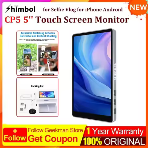 SHIMBOL CP5 Full HD 5 inch 1080p selfie phone Touch Screen Monitor with Shimbol cp5 case for TikTok 