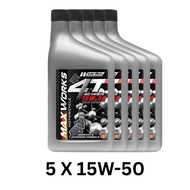 [FREE WORKS SUNGLASSES & VOUCHER] 5 X 15W-50 4T NANO+ Fully Synthetic Motorcycle Oil Maxworks Works 