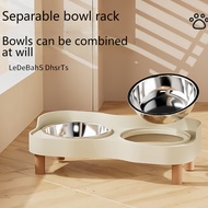 Cat bowl, pet dining table, dog food table, dog bowl, cat table, height-adjustable, neck protection,