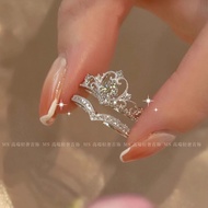 Crown Princess Diamond Ring Wedding Pair Ring October 31 Ring Set 2 Piece Set Style Simple Index Fin