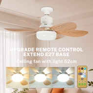 LED Ceiling Fan With Light 6 Blades Silent Fan Ceiling 3 Color Light Remote Control Fan Light 52CM