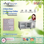 FUJITECH (TZ300L2FG-R-HC) 2 DOOR GLASS COUNTERTOP FULL CHILLER