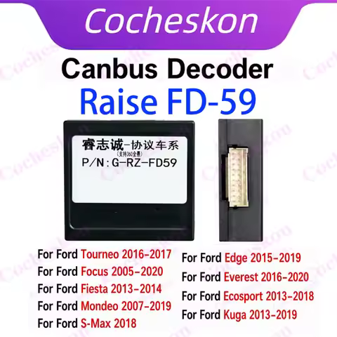 Car Radio Raise RZ-FD59 CANBus Box CAN Bus Decoder Adapter for Kuga Everest Edge Fiesta Ecosport S-M