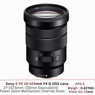 Sony E PZ 18-105mm f/4 G OSS Lens ( 18-105 F4 Glens )