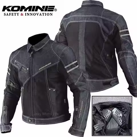 KOMINE JK006 Jacket Spring Breathable Denim Mesh Racing Ride High-performance Drop Resistance Clothi