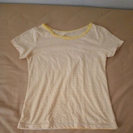 Vintage Top Line Yellow Shirt Yellow Striped T-Shirt Top