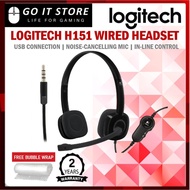 Logitech Headset H151 Wired Headset Stereo Headphones PC,Mac,Laptop,Tablet,Smartphone Black