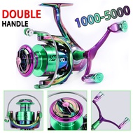 Sougayilang【COD】Reel Spinning Double Handle Fishing Reel 1000-5000 series 5.2:1 Gear Ratio Left/Right Exchangeable Handle Fishing Reel Colorful