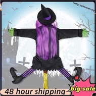 53Inch Crashing Witch Halloween Decorations, Crashing Witch Into Tree, Crashed Witch Props for Porch